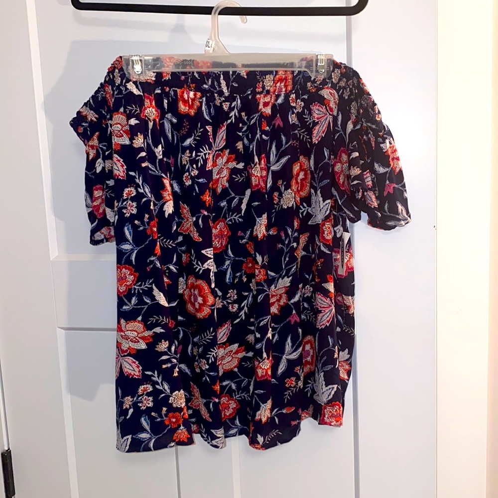Off Shoulder Navy Floral Old Navy Top XXL NWOT